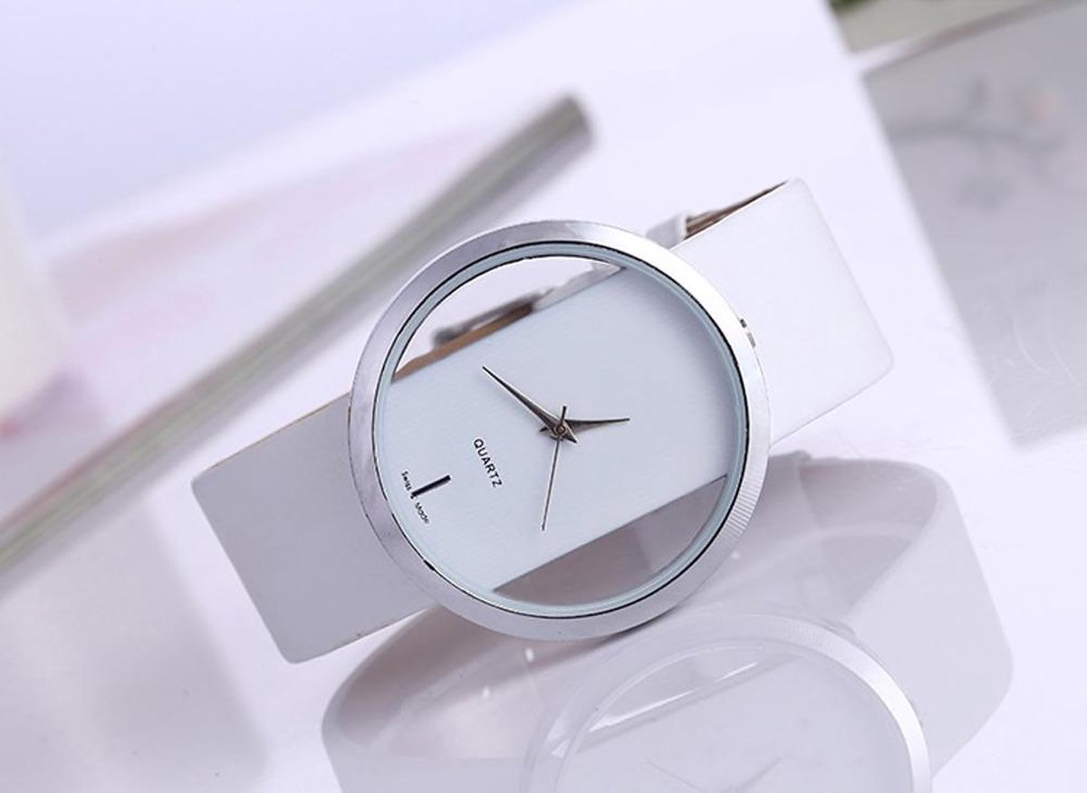 POWERZ® Design horloge wit rond plat