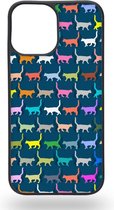 Colorful Silhouettes Cats Telefoonhoesje - Apple iPhone 12 Pro Max