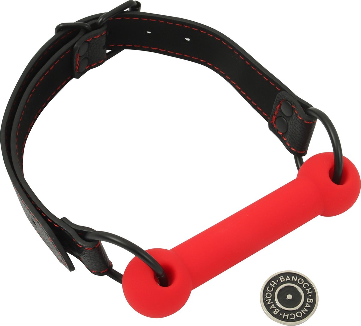 Banoch - mondknevel recht siliconen - rood bit gag - bdsm