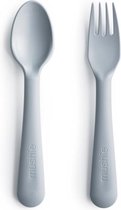 Mushie kinderbestek - vork en lepel - Kleur Cloud - Set van 2