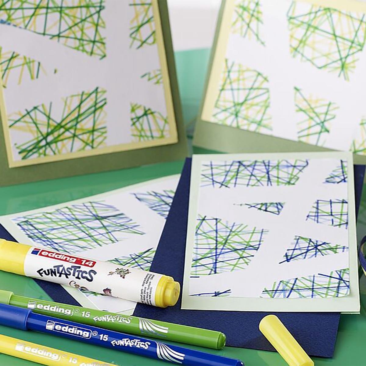 edding 15 FUNTASTICS - kleurstiften voor kinderen - set van 12 - felle kleuren - 1 mm dunne punt - voor kleurplezier op lichtgekleurd papier en karton - afwasbaar van huid en textiel - zomervakantie - kindercadeau — afbeelding 7