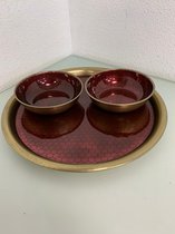 Oosterse schalen - Rode Kleur - Set van 3