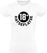 Hatseflatse 18PLUS Dames t-shirt |  Massa is kassa | hatseflatsen | Peter Gillis | Wit