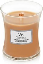 WoodWick Hourglass Medium Geurkaars - Caramel Toasted Sesame