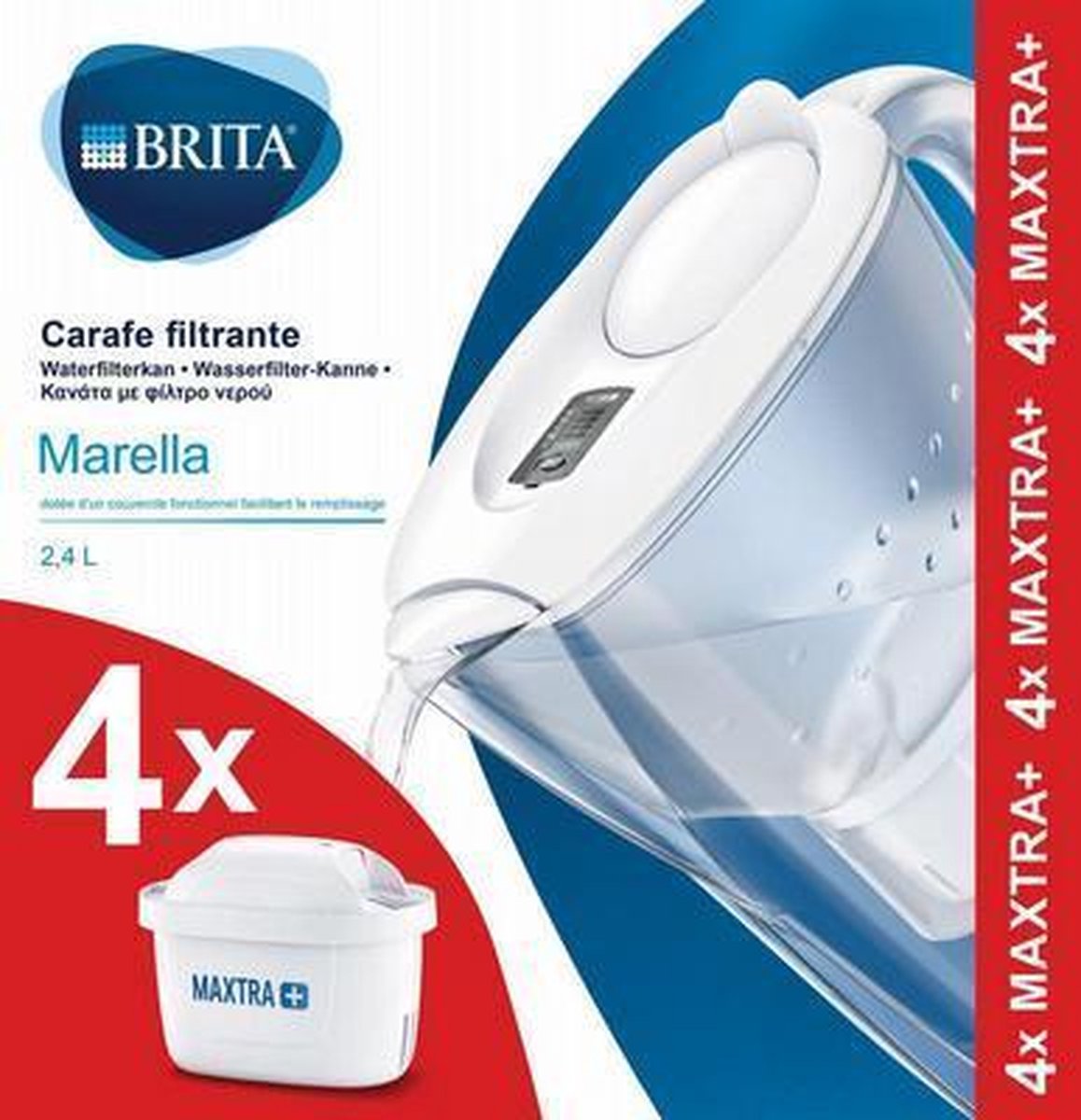 Brita Fill&Enjoy Marella Cool White + 4 Maxtra+ filterpatronen