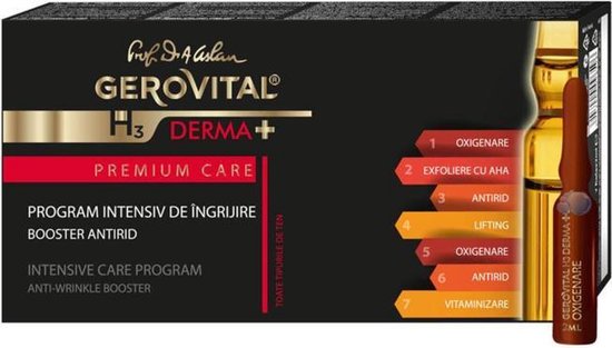 Traitement Antichute Gerovital Derma+ - 12 Ampoules - Sérums - Neuf - Roumanie