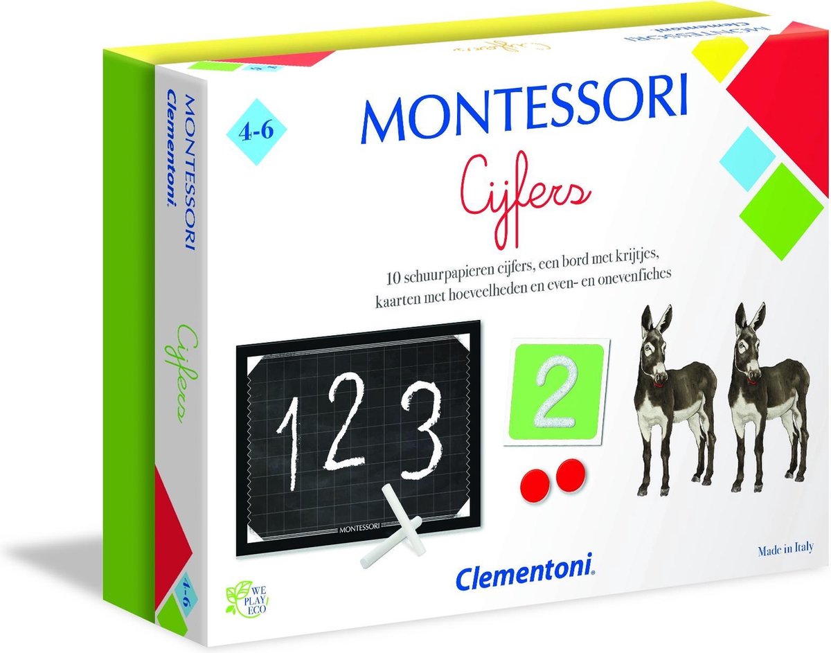 Clementoni - Cijfers Montessori - educatief spel, montessori speelgoed 4 jaar