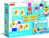Afbeelding van het spelletje Clementoni - Edukit 4 in 1 - Baby Shark (puzzelblokken, domino spel, puzzel 30  stukjes en memo) - educatief spel, kaartspel, speelgoed 3 jaar
