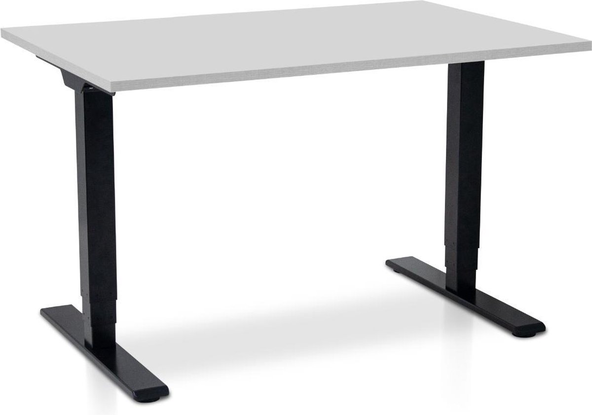 Multi Ratio Zit-sta bureau elektrisch verstelbaar - MRC COMFORT NEN-EN 527 | 120 x 80 cm | frame zwart - blad grijs | 130 cm hoog | 100KG draagvermogen Zwart frame