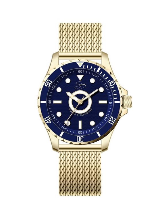 POWER MESH BRERA DOUBLE PLATED YELLOW GOLD 3-HAND 10 ATM - 43MM