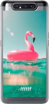 Samsung Galaxy A80 Hoesje Transparant TPU Case - Flamingo Floaty #ffffff