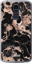 LG K10 (2016) Hoesje Transparant TPU Case - Rose Gold Marble #ffffff