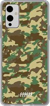 6F hoesje - geschikt voor OnePlus 9 -  Transparant TPU Case - Jungle Camouflage #ffffff