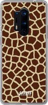 OnePlus 8 Pro Hoesje Transparant TPU Case - Giraffe Print #ffffff