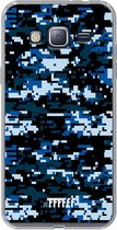 Samsung Galaxy J3 (2016) Hoesje Transparant TPU Case - Navy Camouflage #ffffff