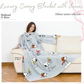 Holland Rose® Deluxe Snoopy Plaid met mouwen | Blanket | Buidelzak | Plaid | Tv- deken | Cadeau | Kerst | Wintersport | Warme trui | Hoodie | One size