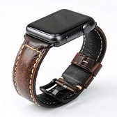 Strapb® Apple Watch leren Bandje - bruin - Iwatch maten: 42mm / 44mm / 45mm