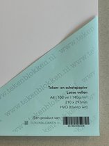 Tekenpapier - Schetspapier - 140 grams HVO wit - A4 - 21x29,7 cm - 100 vel - Premium kwaliteit - Losse vellen