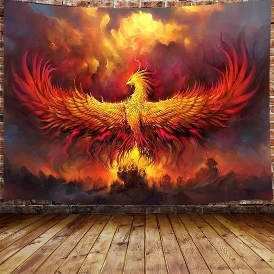 Ulticool - Phoenix Phoenix Fire Power Mythologie grecque - Tapisserie - 200x150 cm - Groot tapisserie - Affiche