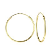 Joy|S - Zilveren oorringen 25 mm - 14k goudplating