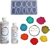 PNCreations Ultra Clear Epoxy Set | Siliconen Mal  | 7 Kleurpigmenten | Ultra Clear Epoxy Giethars | Epoxyhars | Hot Summer Color Mix