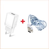 USB Lader | Oplader met iPhone of iPad kabel - iPhone Kabel - iPad kabel - Premium USB Oplader + lightning kabel van 1 Meter - Apple iPhone 11/11 PRO/ XS/ XR/ X/ iPhone 8/ 8 Plus/ iPhone SE O
