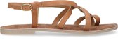 Sacha - Dames - Cognac leren sandalen met gekruiste bandjes - Maat 40