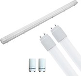 LED TL Armatuur met T8 Buis Incl. Starter - Pragmi Housing Pro - 150cm Dubbel - 44W - Helder/Koud Wit 6400K - Waterdicht IP65 - BES LED