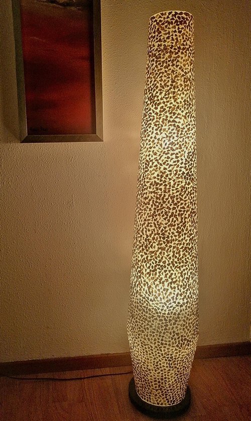 Handmade Design Vloerlamp staande lamp woonkamer slaapkamer apollo Eros gold capiz schelp 150 cm - Design