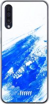 Samsung Galaxy A50 Hoesje Transparant TPU Case - Blue Brush Stroke #ffffff