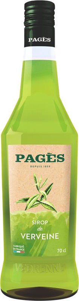 Verveine limonadesiroop - verveine ijzerhardsiroop ranja siroop van Pagès Vedrenne - ook zeer geschikt voor bruiswater/ sodamaker / cadeautip / cocktails