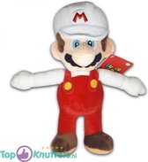 Super Mario Bros Pluche Knuffel (Wit/Rood) 30 cm + Super Mario Sticker! | Mario Luigi Peluche Plush Toy | Speelgoed knuffeldier knuffelpop voor kinderen | mario odyssey , mario par