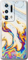 Huawei P40 Pro+ Hoesje Transparant TPU Case - Bubble Texture #ffffff