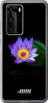 Huawei P40 Pro Hoesje Transparant TPU Case - Purple Flower in the Dark #ffffff