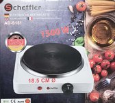 Elektrische Kookplaat - 1-pit - 1500 watt - 18.5 CM - Wit - Scheffler - Electric Hot Plate - German Product