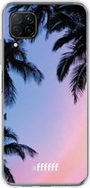 Huawei P40 Lite Hoesje Transparant TPU Case - Sunset Palms #ffffff