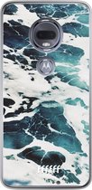 Motorola Moto G7 Hoesje Transparant TPU Case - Waves #ffffff