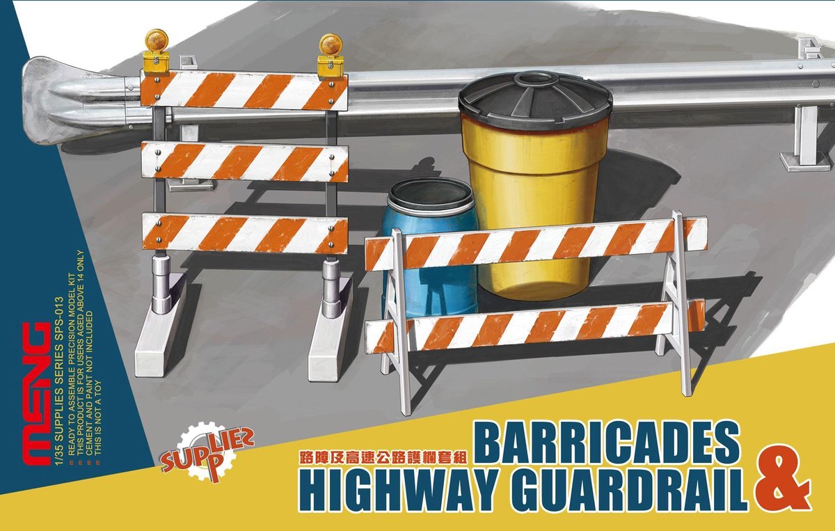 Meng Model Modelbouwpakket Militaire voertuigen - MENG SPS013 Barricades - Highway guardrail Plastic - 1:35 - Modelbouw