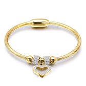 Amodi® Jewellery - Hart Beads Armband - Zirkonia - Hartje - Goudkleurig