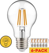 Proventa Retro LED filament lamp met grote E27 fitting - ⌀ 60 mm - 6-pack decoratieve A60 lampen
