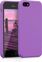 kwmobile telefoonhoesje voor Apple iPhone SE (1.Gen 2016) / 5 / 5S - Hoesje met siliconen coating - Smartphone case in pastel lila