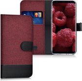 kwmobile telefoonhoesje geschikt voor Samsung Galaxy S8 - Hoesje met pasjeshouder in donkerrood / zwart - Case met portemonnee