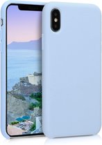 kwmobile telefoonhoesje geschikt voor Apple iPhone X - Hoesje met siliconen coating - Smartphone case in mat lichtblauw