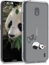 kwmobile telefoonhoesje voor Nokia 2.2 - Hoesje voor smartphone in zwart / wit / transparant - Panda en Vlinder design