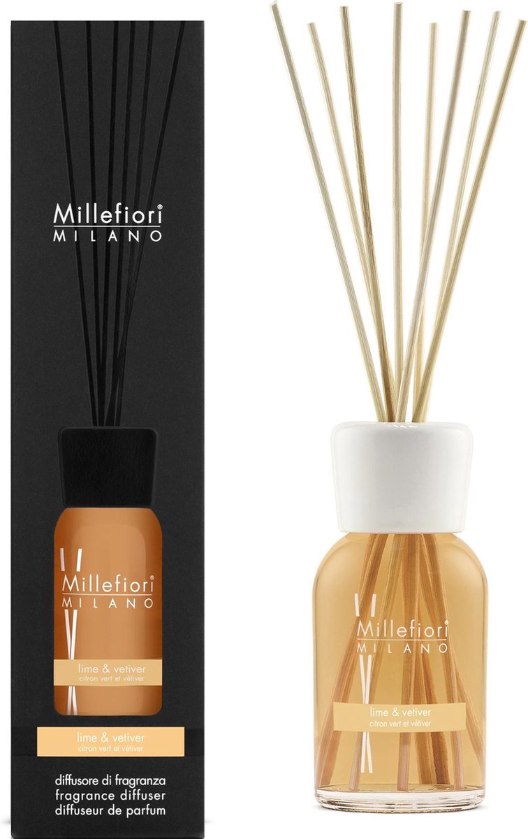 Millefiori Milano Geurstokjes 250 ml - Lime & Vetiver