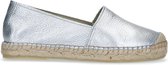 Manfield - Dames - Zilverkleurige leren espadrilles - Maat 40