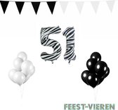 51 jaar Verjaardag Versiering Pakket Zebra