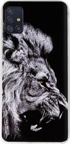ADEL Siliconen Back Cover Softcase Hoesje Geschikt voor Samsung Galaxy A51 - Leeuw Zwart
