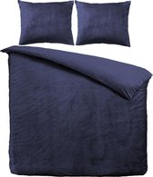 Velvet Dekbedovertrek - Blauw - 2 persoons - 200 x 200/220 cm