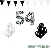 54 jaar Verjaardag Versiering Pakket Zebra